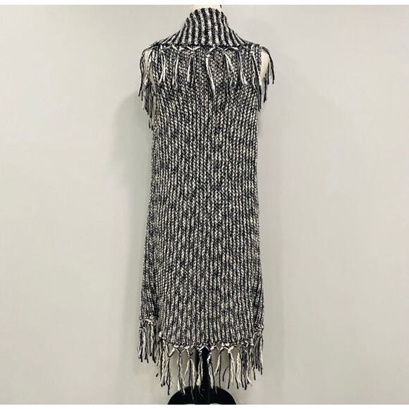 CHICO’S Womens Long Open Front Fringed Wool Blend Cardigan Western Cowboy  *Sz.2 - Picture 10 of 12